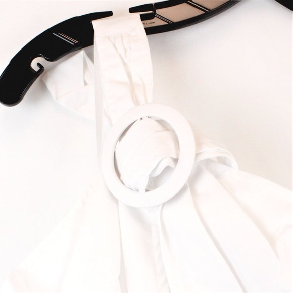 STAUD Kai Halterneck Cotton Blend Dress in White - FCM80 - Picture 7 of 14